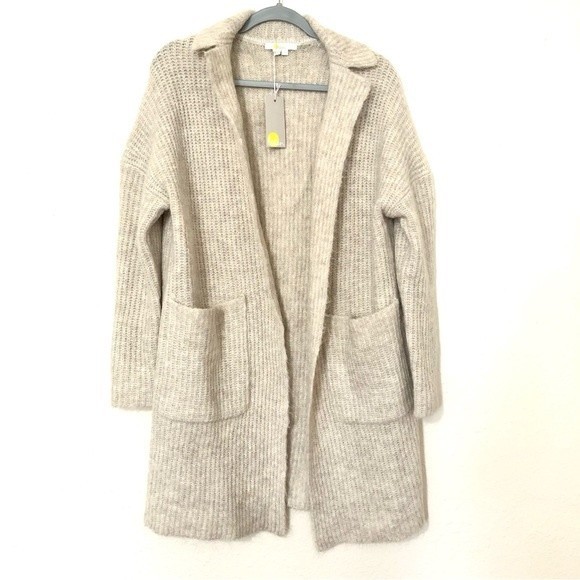 NWT Boden Long cardigan Fluffy Ribbed Wool Coatigan knit open sweater coat Sz S - Picture 3 of 10